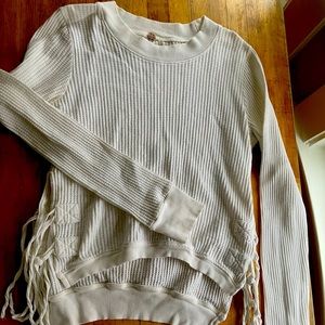 Free people waffle sweatshirt